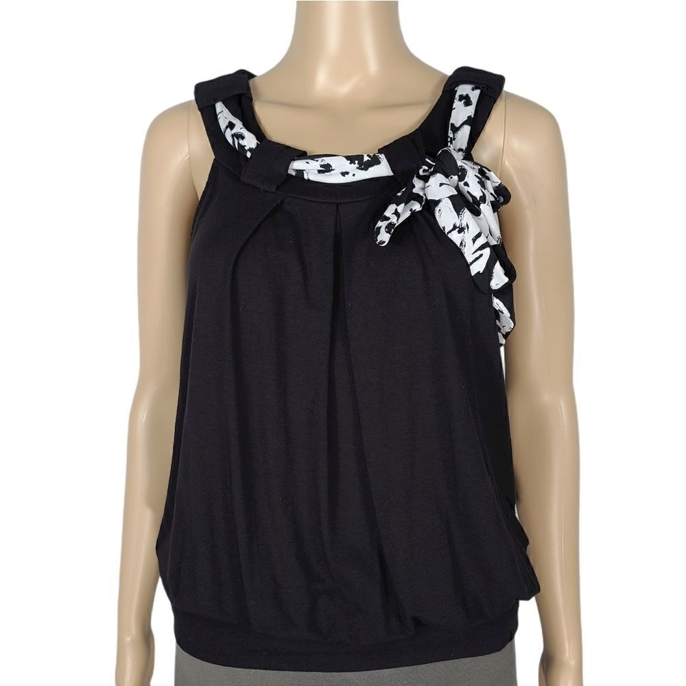 Style & Co. Black Scarf Tank Blouse